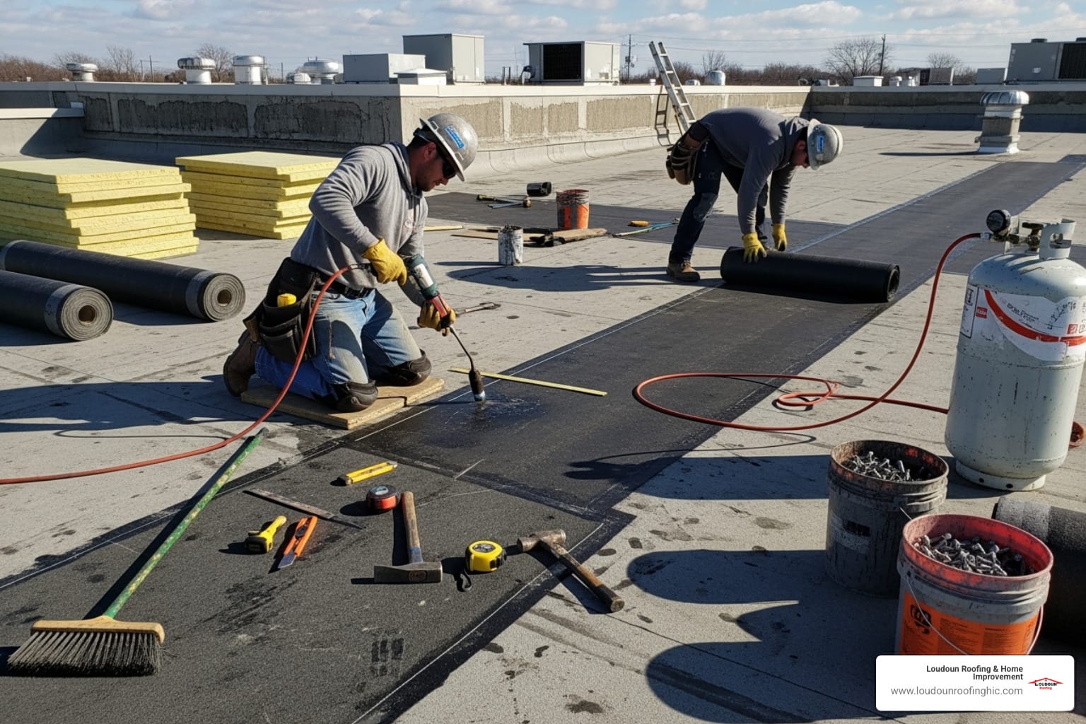 Commercial flat roof repair