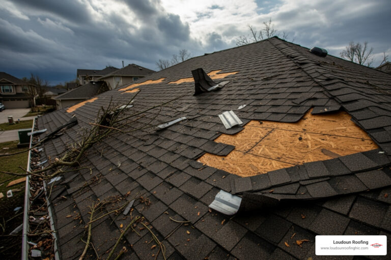 wind damage roof shingles