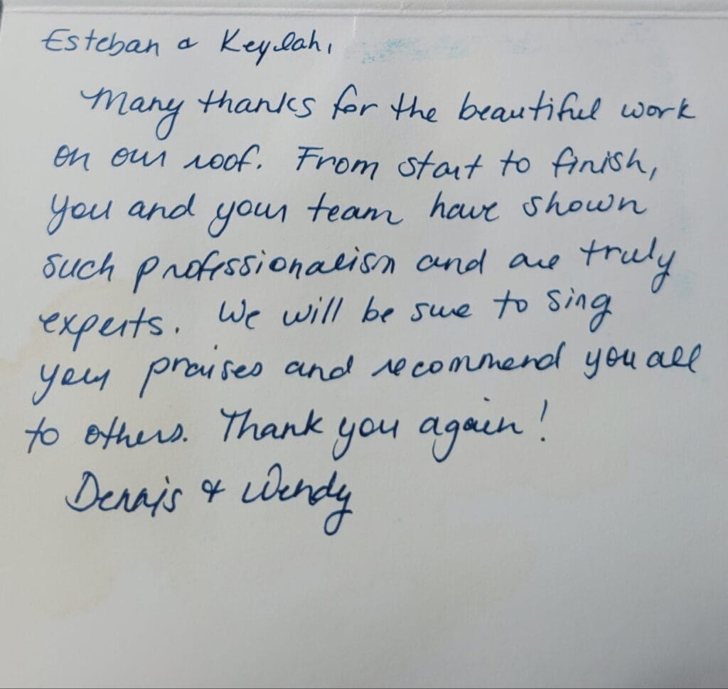 roofing client testimonial