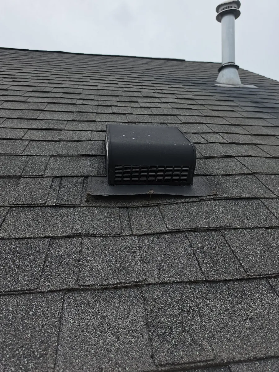 Roof vent on the old shingles before replacement in Ashburn, VA