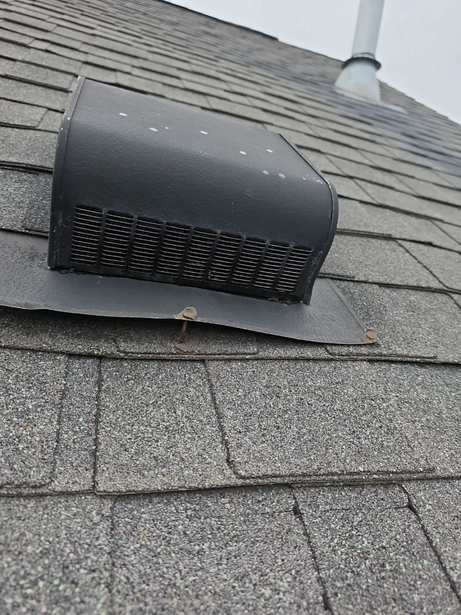 Vent hood on the old roof before replacement in Ashburn, VA