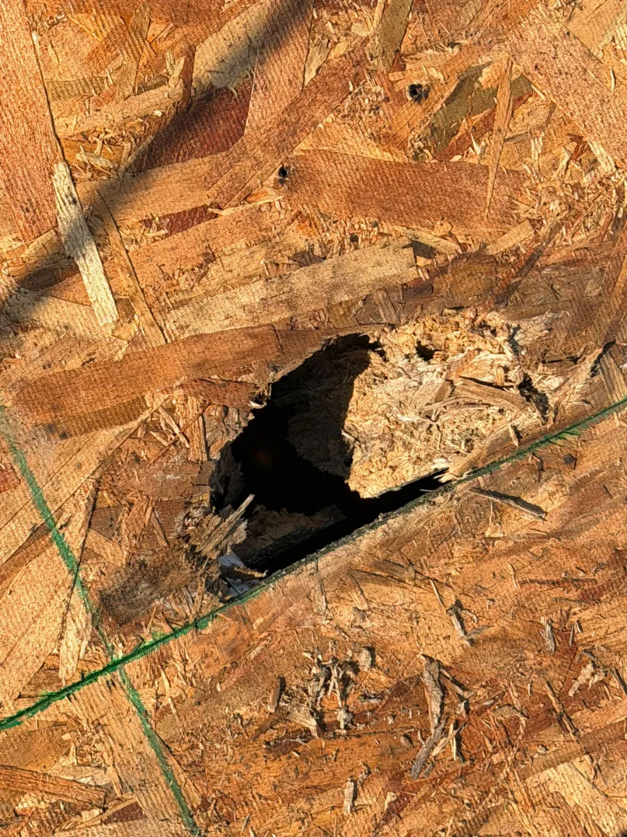 Vent opening cut in roof decking during replacement in Ashburn, VA