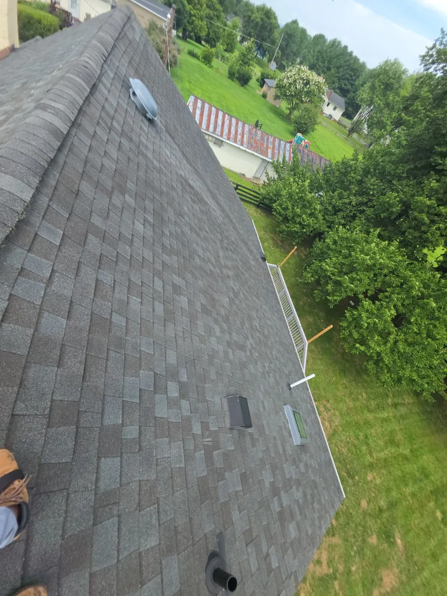 Worn roof slope before replacement in Hamilton, VA
