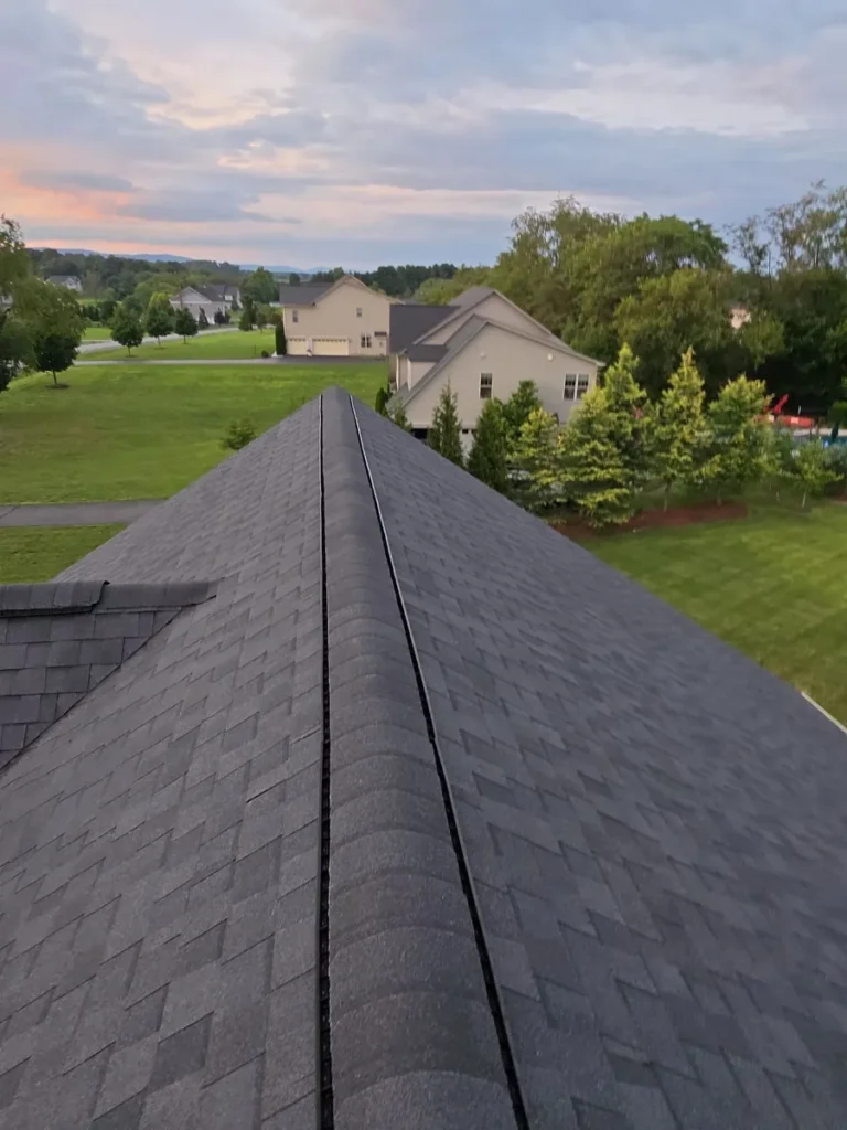 Finished roof and new ridge vent on a home in Hamilton, VA