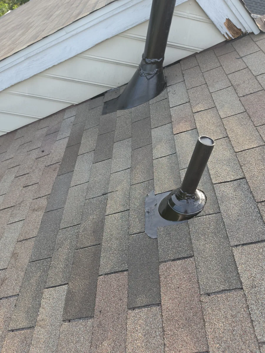 New GAF shingles worked into the existing roof in Leesburg, VA