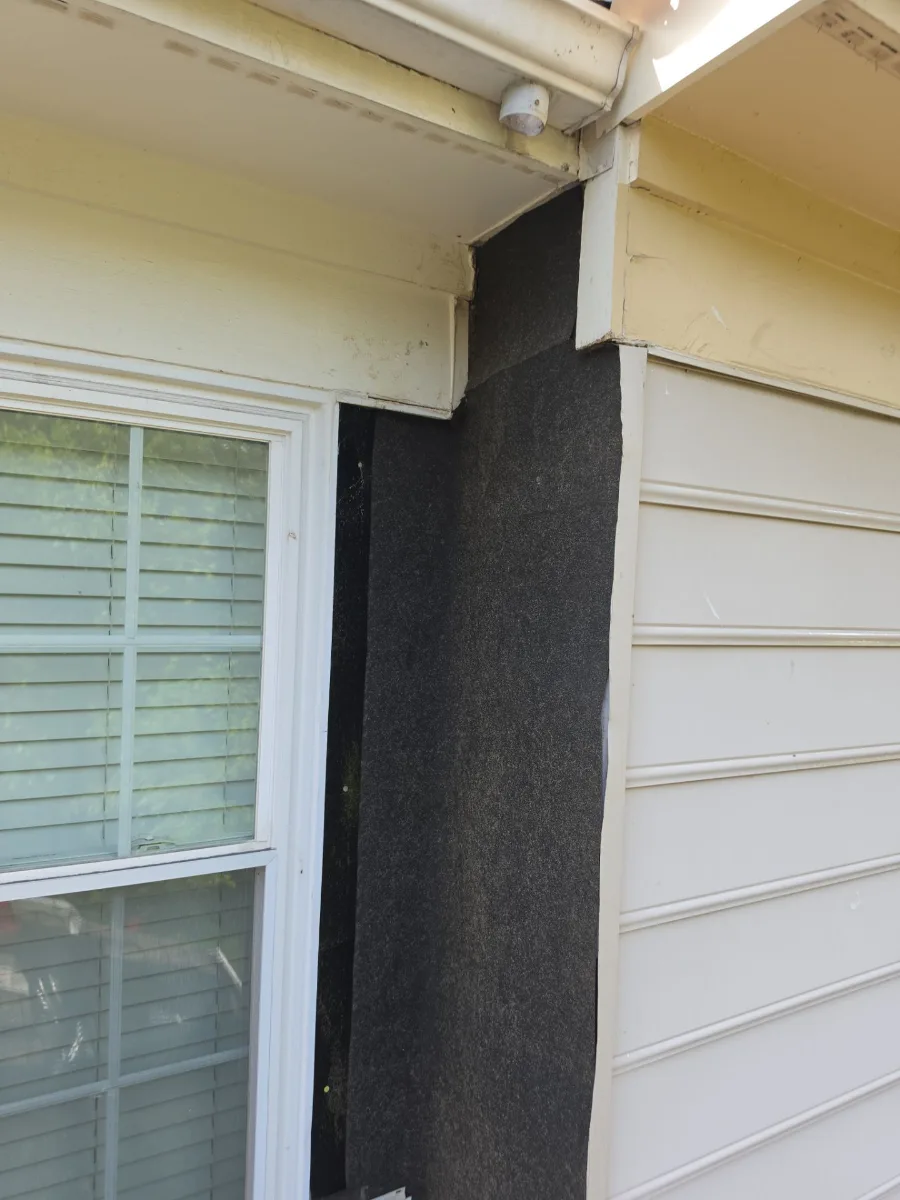 Wall wrapped and ready for siding after a leak repair in Leesburg, VA