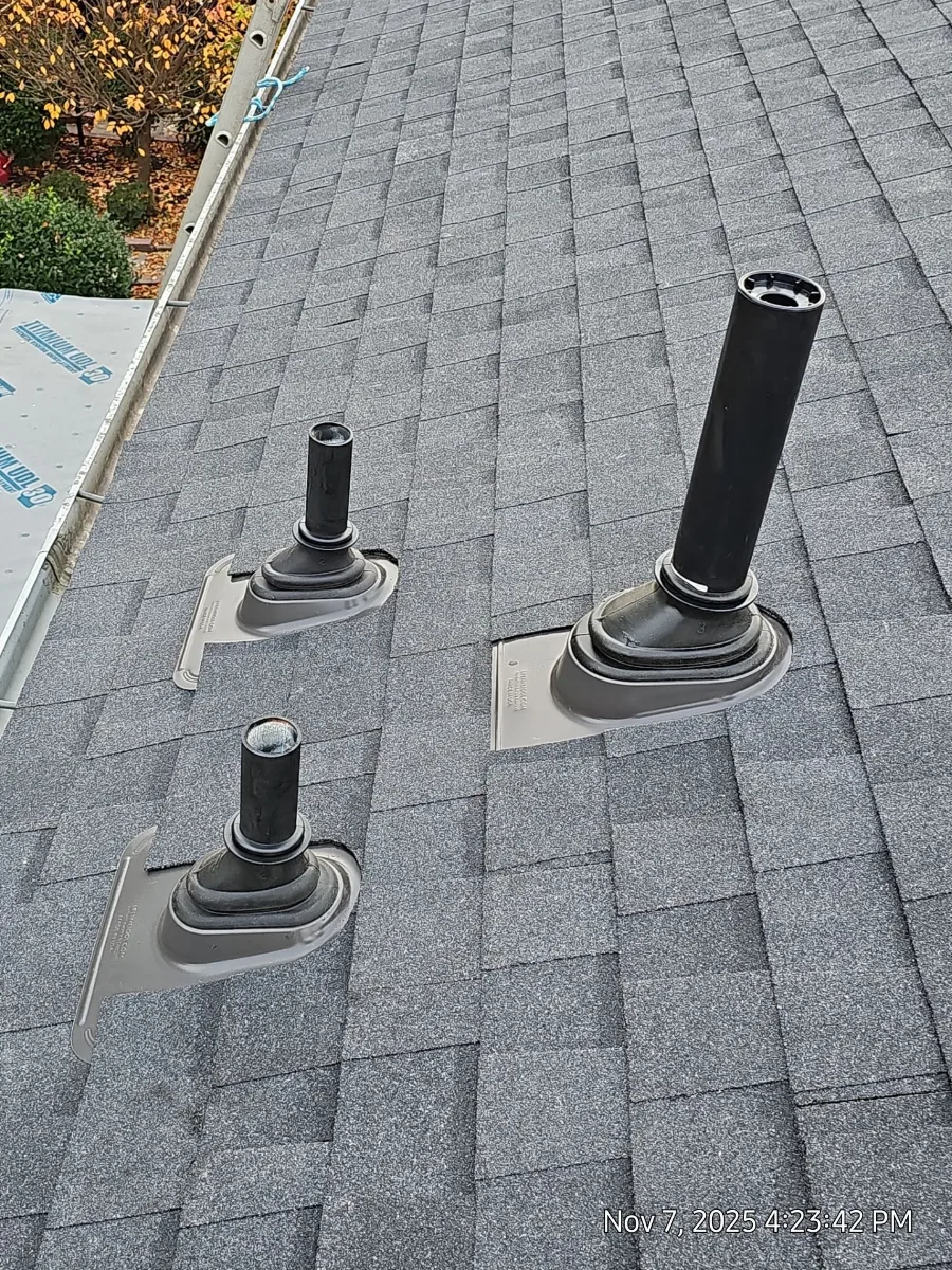 New pipe boots on the finished Leesburg, VA roof