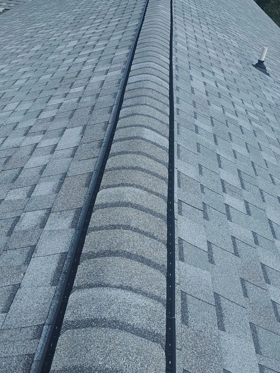 New ridge cap on a finished roof in Purcellville, VA