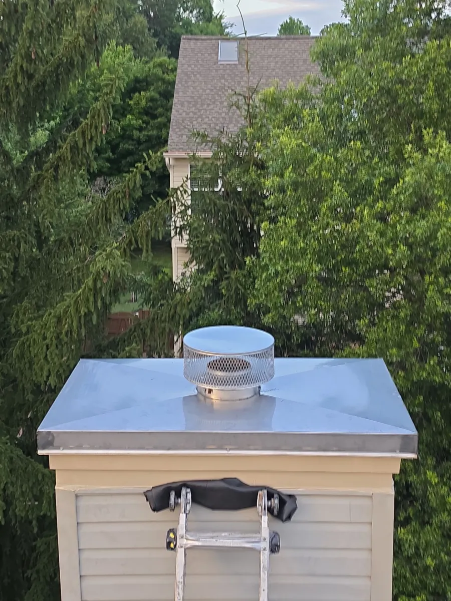 New chimney cap installed on a Sterling, VA townhouse